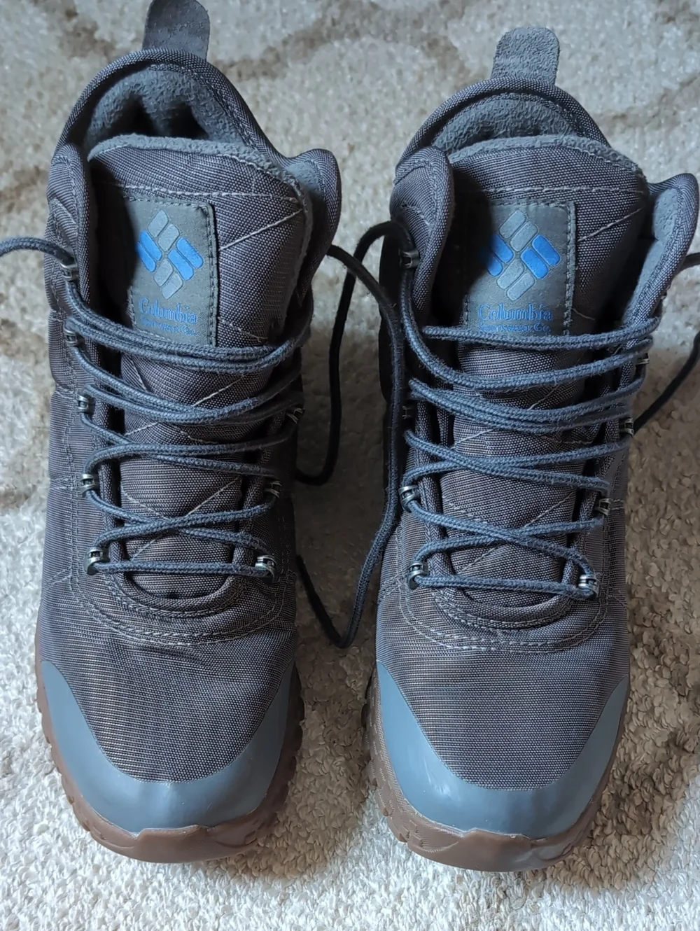 Columbia Gray and Blue Trail Mid-Height Hiking Boots